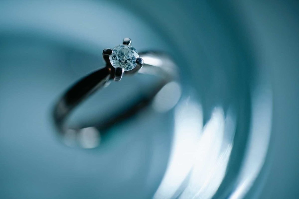 closeup of ring with diamond